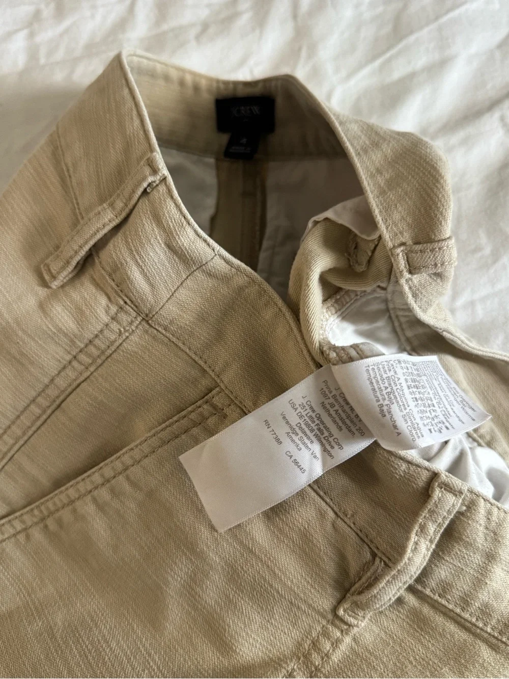 J. Crew Women’s Tan Cream Khaki Camp Straight Leg Ankle Pants 100% cotton US 4